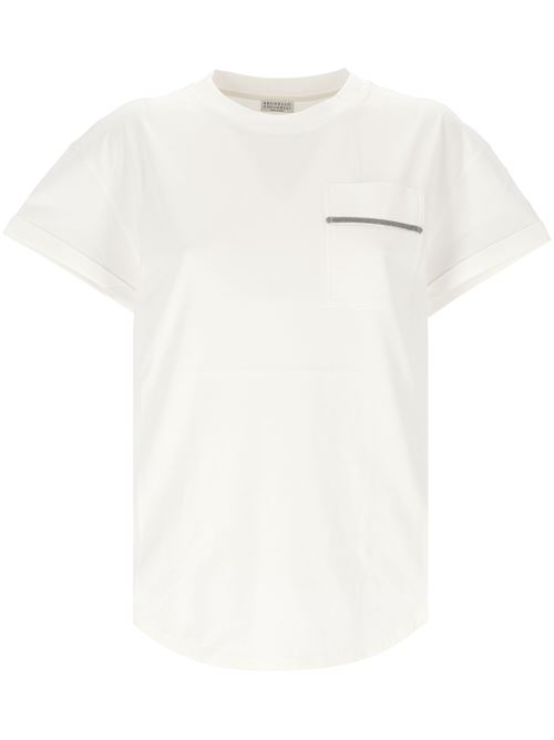 T-shirt con catena Monili Brunello Cucinelli | M0T81FL900C6159